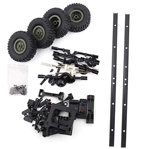 ANKROYU RC-Anhänger-Chassis, Metall-Öl-Anhänger mit Kunststoffschale, ferngesteuertes LKW-Chassis, Anhänger-Chassis-Ersatzreifen-Kit für RC-Car-Zubehör von ANKROYU