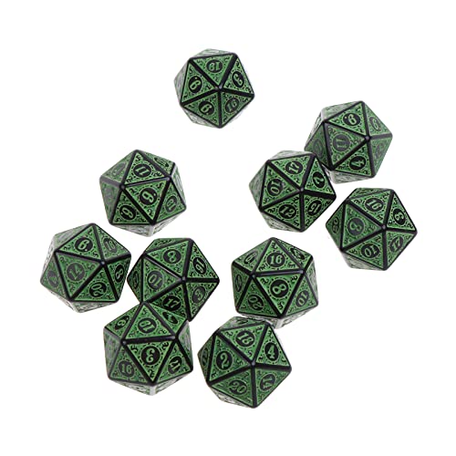 10 Stück Tischspielwürfel D20 Facettenreiche Acrylspielwürfel Partybevorzugung Brettspielliebhaber Würfelset von ANMITI