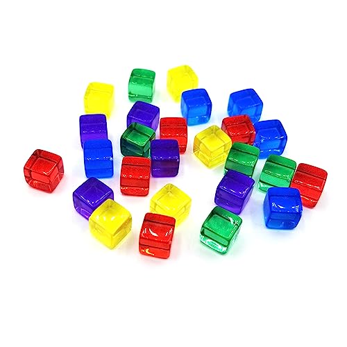 200pcs/Set Clear 8mm Acryl Dices Game Requisiten Bildungsspielzeug Für Kinder Farbenfrohe Quadratische Eck Würfel von ANMITI