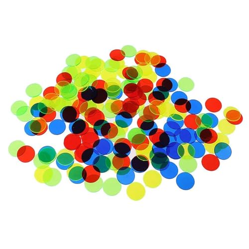 ANMITI 100 Pcs Farbige Bingo Chip Zähler Spiel Counting Bingo Counting Chip Plastikmarker Für Gruppenspiel Klassenzimmerunterricht von ANMITI