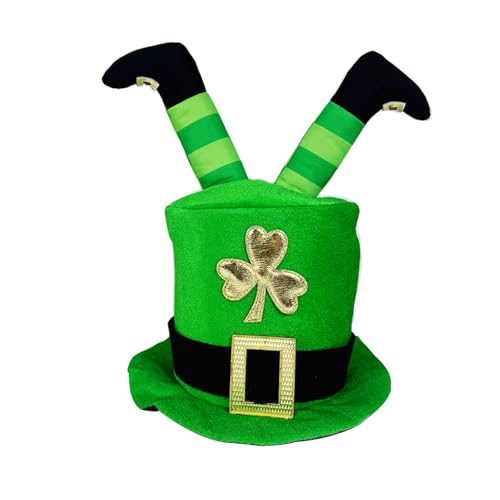 ANMITI STPATRICKS DAY KOLBECHAUN HAT Mit 3D Bein Fun Kostümzubehör Top Für Paraden Und Irische Nationalfeiertagssammlung von ANMITI