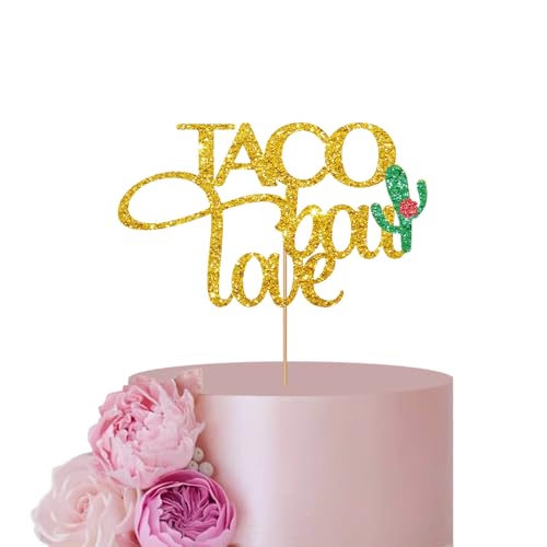 Gold Cake Topper für Brautdusche Kuchen Dekor, Taco Bout Love Cake Topper, Mexican Fiesta Hochzeit Cake Topper, Glitter Engagement Party Dekoration Supplies von ANNATZQ