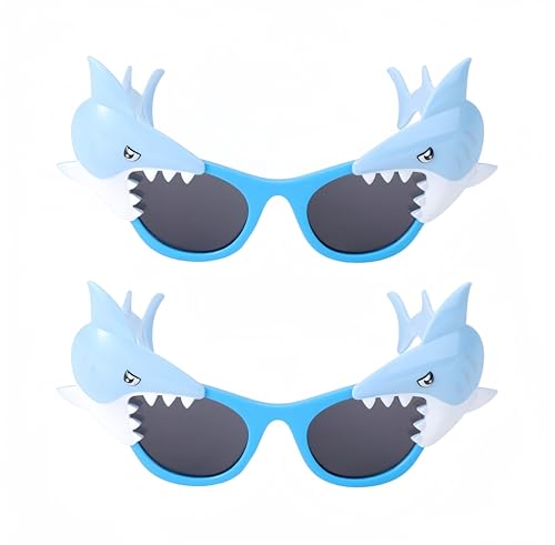 ANNIUP 2 Paar Haifischbrillen Party Sonnenbrille Cartoon Tier Sonnenbrille Sonnenbrille Dekoration Party Favours von ANNIUP