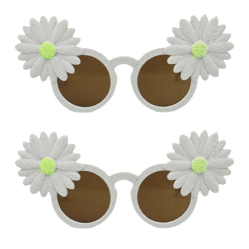 ANNIUP Zwei kreative Spaß schrulligen Sonne Blume Sonnenbrille, Party Foto Requisiten, Gänseblümchen Blume geformt Brille, Party-Brille von ANNIUP