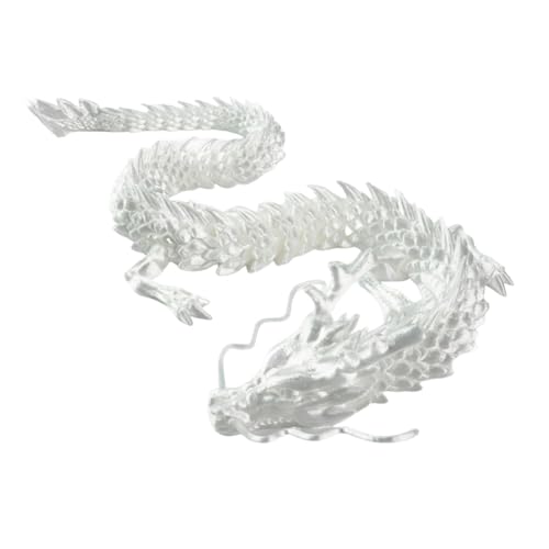 ANNJUC Chinesischer Drache, Ornamente, 3D-Druck, beweglicher Drache für Aquarium-Landschaftsgestaltung, 60 cm von ANNJUC