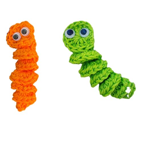 ANNJUC Handgemachtes Sorgenwurm-Geschenk Zur Emotionalen Unterstützung, Gehäkelter Sorgenwurm, Inspirierende Fürsorge für Sie, Süßes Gestricktes Geschenk, Einfach Anzubringen B von ANNJUC