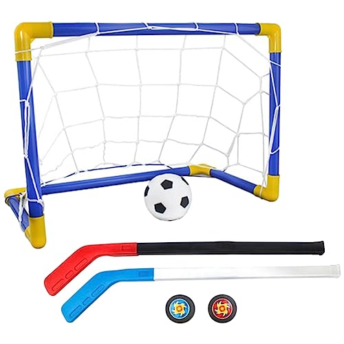 ANNJUC Mini- für Drinnen und Draußen, Sport, Fußball, Rahmen, Spielzeug, Kindergröße, Set zum Üben + Eishockey-Set von ANNJUC