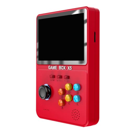 ANNJUC Tragbarer X5 Handheld-Spieler, 10,2 cm, 640 x 480 Pixel, Videospielkonsole, Geschenke für Kinder, rot, einfach zu bedienen von ANNJUC