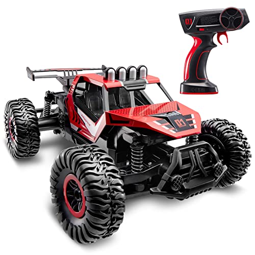 ANTAPRCIS Ferngesteuertes Auto, 50 Minuten Spielzeit RC Flitzer Auto mit 2 Batterien, 1:16 RC Car Geländewagen Off-Road Auto, Geschenk für Kinder 6-12 Jahre Anfänger von ANTAPRCIS