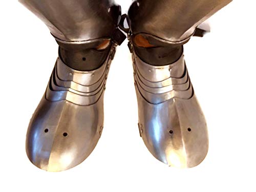 ANTIQUECOLLECTION Medieval Sabatons Steel Armor SCA Elite Knight's Suit of Armor Custom Reenactors Legs Sabaton Armor botn Armor for HMB Fighting von ANTIQUECOLLECTION