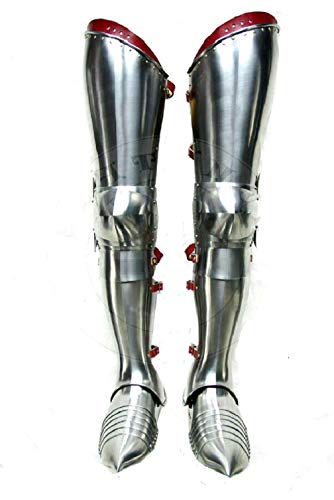 ANTIQUECOLLECTION Mittelalterliche Gothic Leg SCA Armor Complete Fluted Cuisines Knie und Beinschienen von ANTIQUECOLLECTION