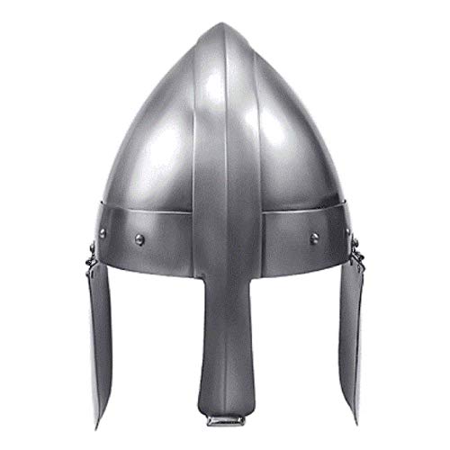 ANTIQUECOLLECTION Norman Nasenhelm mit Ohrenschützer Silber, silber, Medium von ANTIQUECOLLECTION