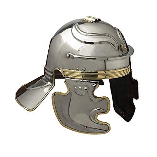 Imperial Gallic 'C' SISAK Römischer Helm – Einheitsgröße – Metallische Rüstung, Silber, M von ANTIQUECOLLECTION