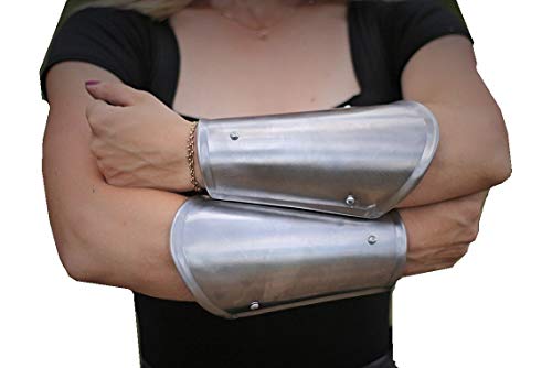 LARP Paar Armschienen Fantasy Armor Schutz Silber von ANTIQUECOLLECTION