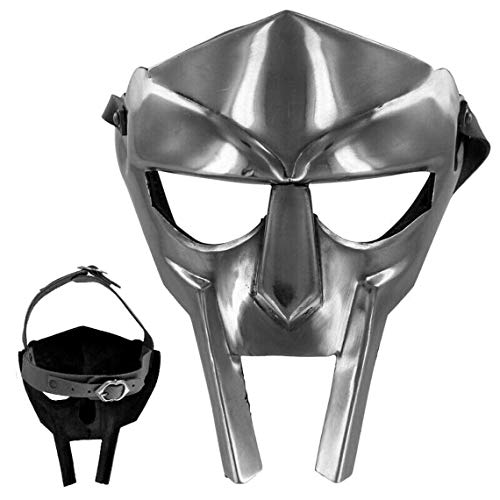 Medieval Hand Forged MF Doom Gladiator Mask Mad-Villain Face Armour Silver, Silver, M von ANTIQUECOLLECTION