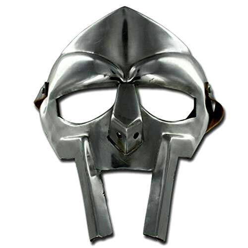 Medieval MF Doom Gladiator Mask Steel Face Armour Silver, Silver, M von ANTIQUECOLLECTION