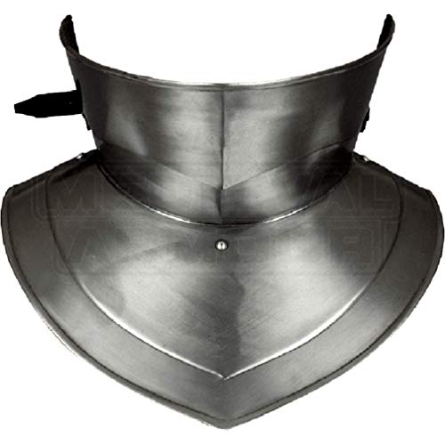 Medieval Mortimer Bevor Gorget Neck Armour Silver, silber, M von ANTIQUECOLLECTION