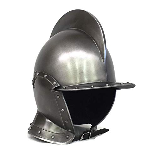 Mittelalter Burgonet Helm LARP Armour Silber, silber, Medium von ANTIQUECOLLECTION