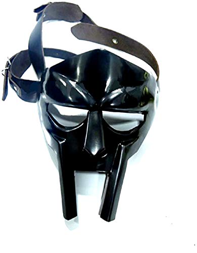 Steel Gladiator Hand Made Helmet Roman Forged Armor MF Doom Rapper Black, antik, M von ANTIQUECOLLECTION