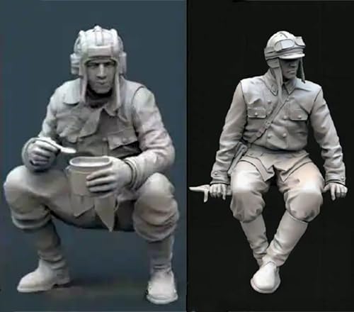 ANYCUA 1/35 WWII Soldat Resin Model Kit Unbemalt und unmontiert Soldat Resin Model Kit (2-Personen) //Y9V0h1 von ANYCUA