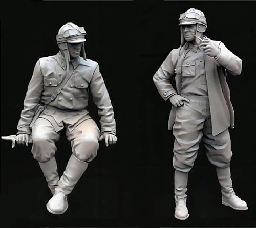 ANYCUA 1/35 WWII Soldat Resin Model Kit Unbemalt und unmontiert Soldat Resin Model Kit (2-Personen) //Y9V0h6 von ANYCUA