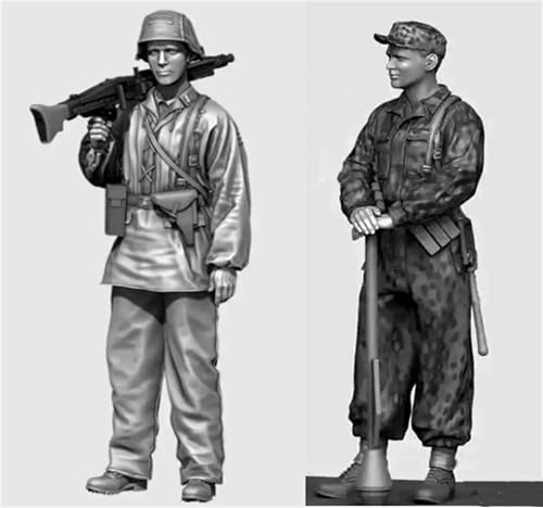 ANYCUA 1/35 WWII Soldat Resin Model Kit Unbemalt und unmontiert Soldat Resin Model Kit (2-Personen) //Y9V0h7 von ANYCUA