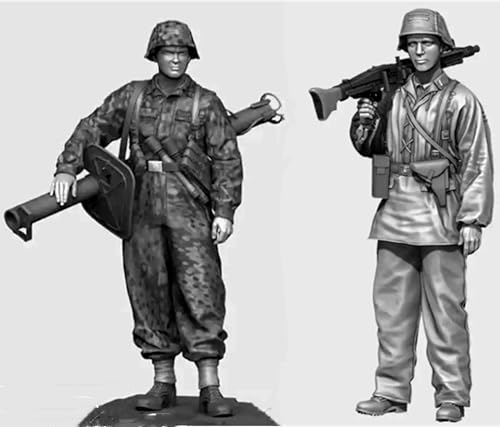 ANYCUA 1/35 WWII Soldat Resin Model Kit Unbemalt und unmontiert Soldat Resin Model Kit (2-Personen) //Y9V0h8 von ANYCUA