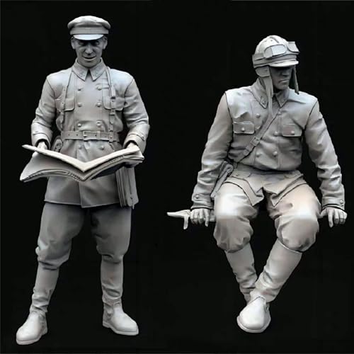 ANYCUA 1/35 WWII Soldier Resin Soldier Model Kit Unbemalt und unmontiert Resin Model Kit (2 Personen) //k8N7g7 von ANYCUA