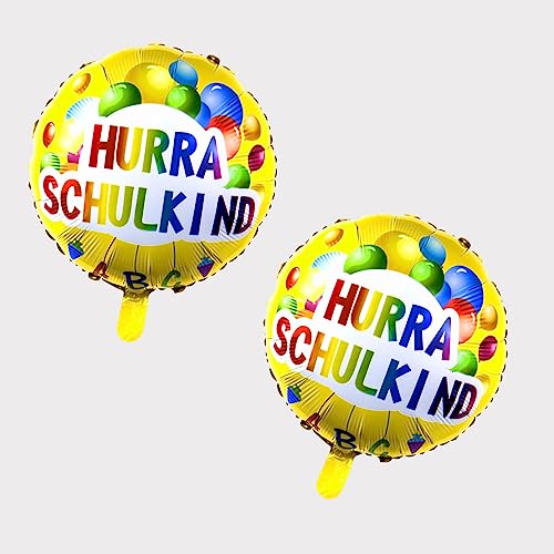 Hurra Schulkind Folien Luftballon Hänge Deko 2 STK,Einschulung Schulanfang Folienballon Deko für Einschulung Schulanfang,Schuleinführung Schulstart Deko Dekoration für Schulkind Jungen Mädchen von ANYUNKEY