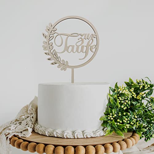 Zur Taufe holz cake topper mit 60 Stück Holz Fische |Tortenstecker(18x26)| Tortenfigur für Jungen und Mädchen | Tortendeko für Kommunion und taufe (C) von ANYUNKEY