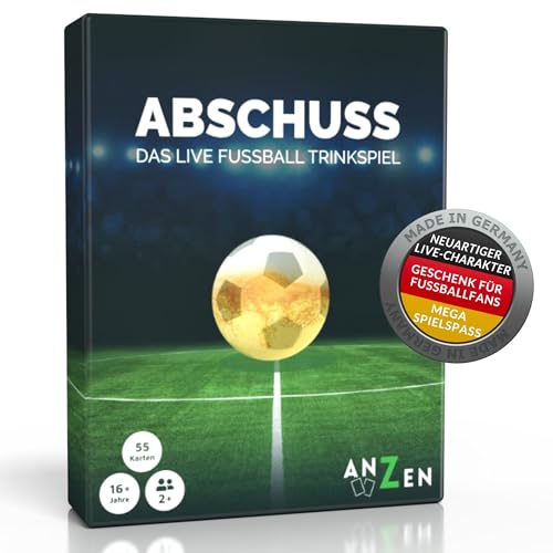 ANZEN ABSCHUSS - Das Live Fussball Trinkspiel | Kartenspiel | passend zu Bundesliga bis Kreisliga Spielen + Champions League + EM-WM im TV | Fanartikel | Geschenk für Männer | Geschenke Fußballfan von ANZEN