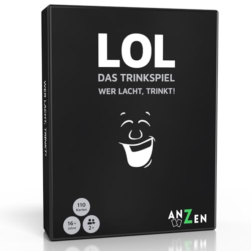 LOL - Das Trinkspiel - Wer lacht, trinkt! | lustiges Kartenspiel für Erwachsene ab 18 | 110 Karten | Gesellschaftsspiel mit Lachgarantie | witziges Partyspiel | Saufspiel | Ostergeschenk-e für Männer von ANZEN