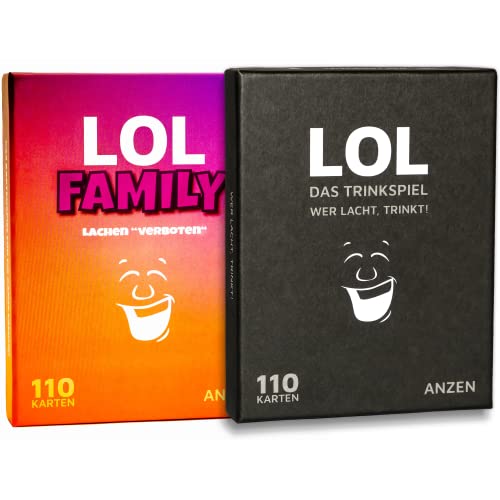 LOL - Das Spiel - Doppelpack | Kartenspiel | Kombipack | Geschenke für Frauen & Männer & die ganze Familie | Geschenk für Erwachsene | Partyspiele | Gesellschaftsspiele |"Lachverbot" -> Gruppendynamik von ANZEN