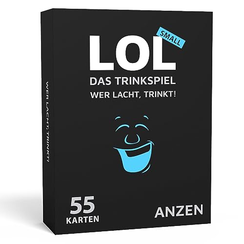 LOL Trinkspiel - Wer lacht, trinkt! - Small | Kartenspiel | Partyspiel | 55 Karten | LOL Spiel | Wichtelgeschenk-e für unter 10 Euro | Geschenk-e für Männer + Frauen | lustige Sachen Artikel bis 10€ von ANZEN