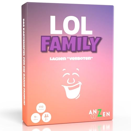 LOL FAMILY – Lachen verboten | lustiges Kartenspiel ab 8-10 Jahre-n | Geschenk-e für Mädchen & Jungen | Familienspiel | LOL Spiel | Gesellschaftsspiel-e | Reisespiel | Kinderspiel Geburtstagsgeschenk von ANZEN