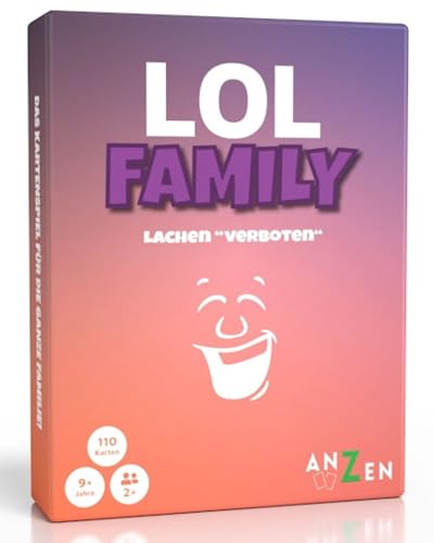 LOL FAMILY – Lachen verboten | lustiges Kartenspiel ab 8-10 Jahre-n | Geschenk-e für Mädchen & Jungen | Familienspiel | LOL Spiel | Gesellschaftsspiel-e | Reisespiel | Kinderspiel Geburtstagsgeschenk von ANZEN