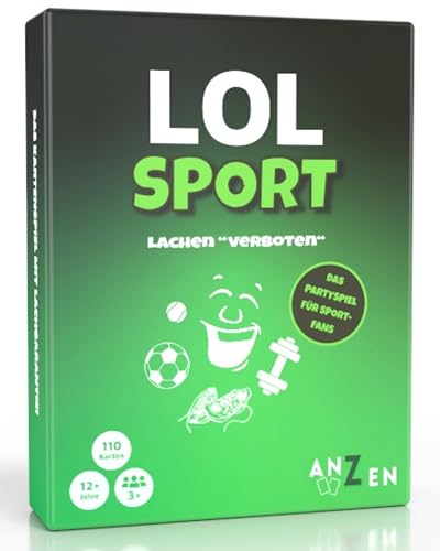 LOL Sport - Lachen verboten | Partyspiel | Kartenspiel und Gesellschaftsspiel | Geschenk zu Weihnachten für Männer und Sportfans | Silvester | Alle Sportarten: Fussball, Tennis, Leichtathletik, usw. von ANZEN