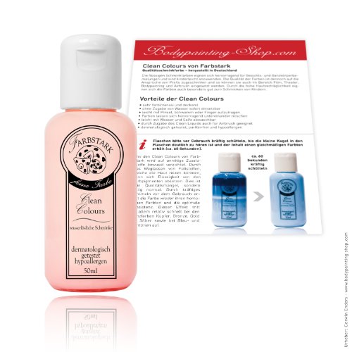 Clean Colours Farbstark Theaterschminke - wasserlösliche Schminkfarbe 50 ml Rosa von AOBBIY