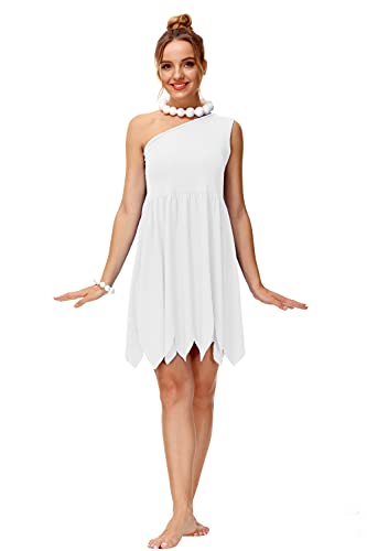AOBUTE Damen Halloween Kostüm Flintstones Weiß One Shoulder Erwachsene Wilma Kleid XXL AOBUTE Damen Halloween Kostüm Flintstones Weiß One Shoulder Erwachsene Wilma Kleid XXL von AOBUTE