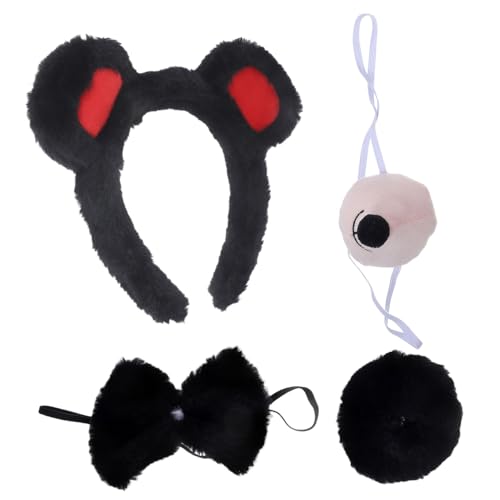 AOKWAWALIY 1 Satz Bärenohren-stirnband Cosplay Tierohr Stirnband Cosplay Bär Ohr Stirnband Falsche Nase Requisiten Für Tierkostüme Stirnband Mit Bärenohren Cosplay-stirnband Plüsch Black von AOKWAWALIY