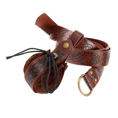 AOKWAWALIY 1 Satz Gürtel Bauchtasche Renaissance Gürtel Mittelalterlicher Wikinger Beutel Wikinger Cosplay Kostüm Wikinger Kleidung Retro Hüfttasche Renaissance Zubehör Halloween Cosplay von AOKWAWALIY