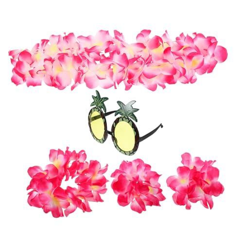 AOKWAWALIY 1 Satz Hawaiianische Lei hawaiketten hawaij sunglases trendy hawaiin glasees Hawaii-Party-Requisiten Hawaii-Sonnenbrille hawaiianische Themenpartybevorzugung Blumenarmband Tuch von AOKWAWALIY