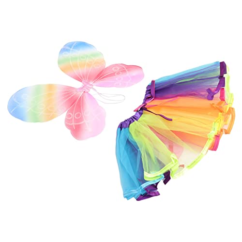 AOKWAWALIY 1 Satz Schmetterlingsflügel eingestellt Schmetterling Tutu für Kinder Kostümzubehör für Kinder kleidung kinder moebel orgie Party dekorativer Flügel Kinderrock Versorgung Mesh-Tuch von AOKWAWALIY