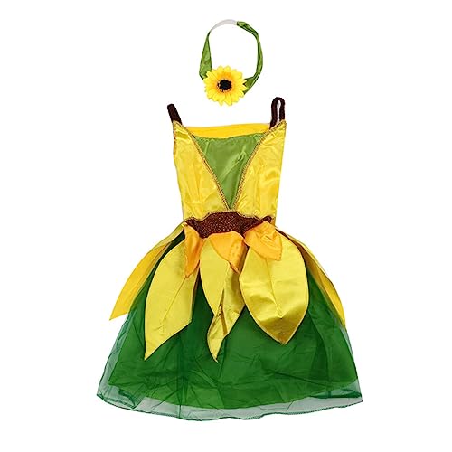 AOKWAWALIY 1Stk Partyrock Kinder Sonnenblume Outfit für Mädchen Sonnenblumen Kostüme Outfit Sonnenblumen verkleiden sich Kostüme für Mädchen kinderkleider kinderkleidung dress Yellow von AOKWAWALIY