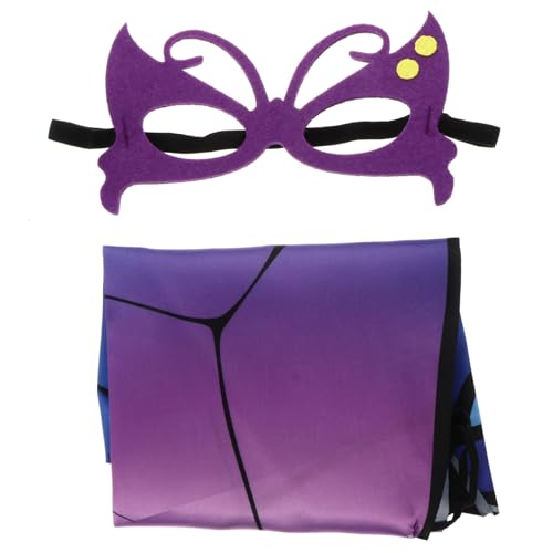 AOKWAWALIY 2 Stk Schmetterlingsflügel-umhang Umhang Mit Halloween- Halloween-umhang -mädchen-outfit Halloween-kostüm Für Kinder Schmetterlingsmantel Kindermantel Violett Polyester von AOKWAWALIY