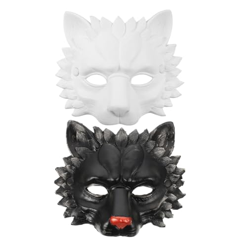 AOKWAWALIY 2 Stück Löwenmaske 3D-Tiermaske Pu-Therian-Maske Tigermaske Halloween Cosplay Kostüm Requisite Maskerade Karneval Partyzubehör von AOKWAWALIY