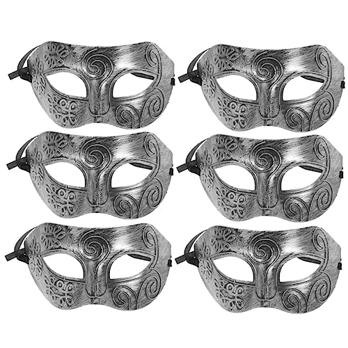 AOKWAWALIY 6St Flach geschnitzte Maske Ball-Cosplay Halloween-Masken goldene Verzierungen Retro-Maske halloween mitgebsel halloween oblaten Maskerademaske für Männer Maskenball Maske Plastik von AOKWAWALIY