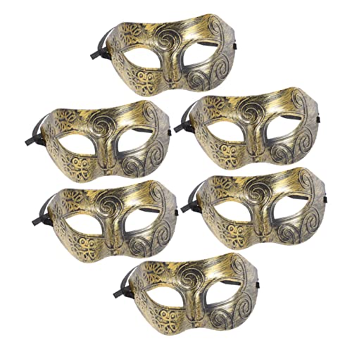 AOKWAWALIY 6St Flach geschnitzte Maske Karnevalspartymaske Vintage Maskerade venezianische Masken Halloweenkostüm halloween masken halloweenmaske Karneval-Maske Abschlussball Maske Plastik von AOKWAWALIY