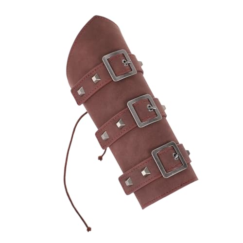 AOKWAWALIY Armschutz Kostüm Handschuhe mittelalterliche Handgelenkschützer Reithandschuh-Armschienen Character handgelenkschutz Punk-Armbänder Persönlichkeit Handschuh Kunstleder Brown von AOKWAWALIY