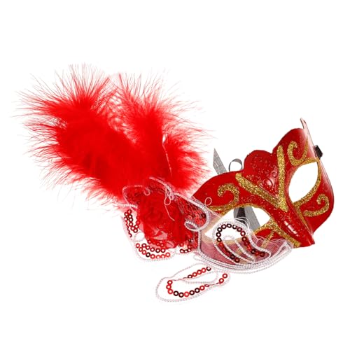 AOKWAWALIY Blumenseitige Federmaske halloween schlüpfeier Verkleidung wischtelgeschenk karnawal Maskerade-Party-Maske Maskerade-Maske für Frauen Kostüm-Party-Maske Party-Deko-Maske Plastik von AOKWAWALIY